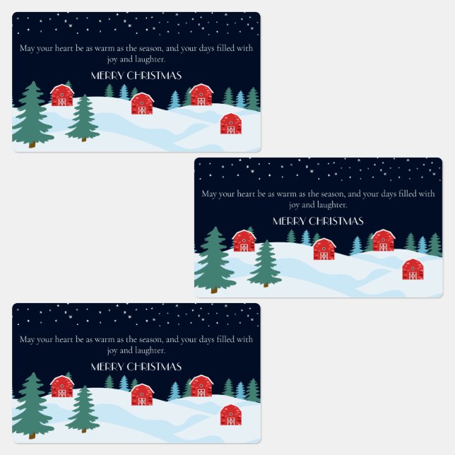 Rustikales weißes Weihnachten Etiketten (Gruppe)