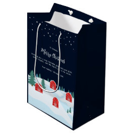 Rustikales weißes Weihnachten Mittlere Geschenktüte