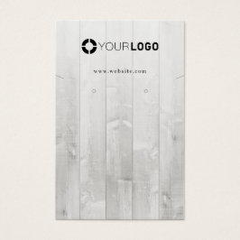 Rustikales Weißholz-Logo Ohrring-Display