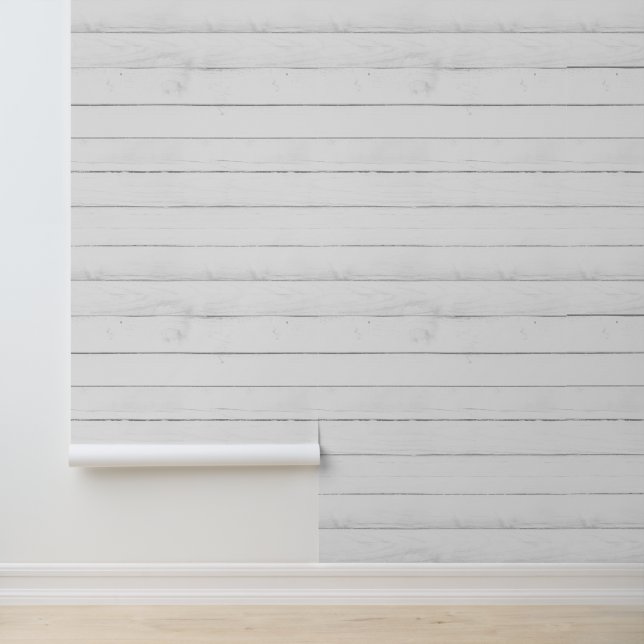 Rustikales Weißholz Wiederholung Wasserfarbmuster Tapete (Anwendung)