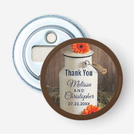 Rustikales Weißmilch-Jug mit Blume Hochzeit Flaschenöffner
