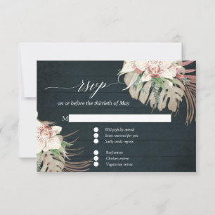 Rustikales Weißorchideenholz-UAWG RSVP Karte