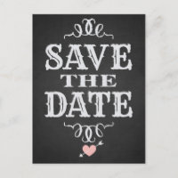 Rustikales Western Chalkboard Save the Date Postka