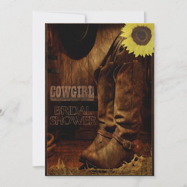 Rustikales Western Cowgirl Brautparty Einladung (Vorderseite)
