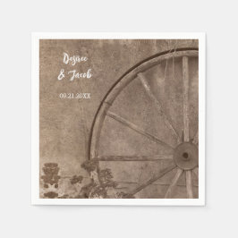 Rustikales Western SEPI Tone Country Wagon Wheel Serviette