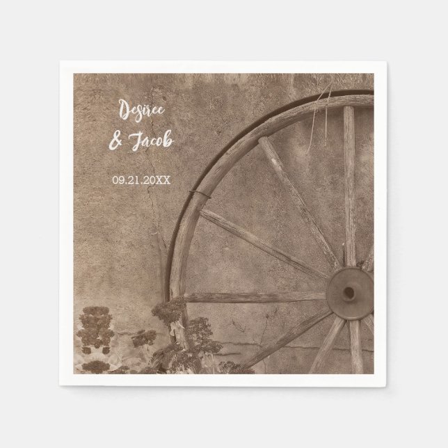 Rustikales Western SEPI Tone Country Wagon Wheel Serviette (Vorderseite)