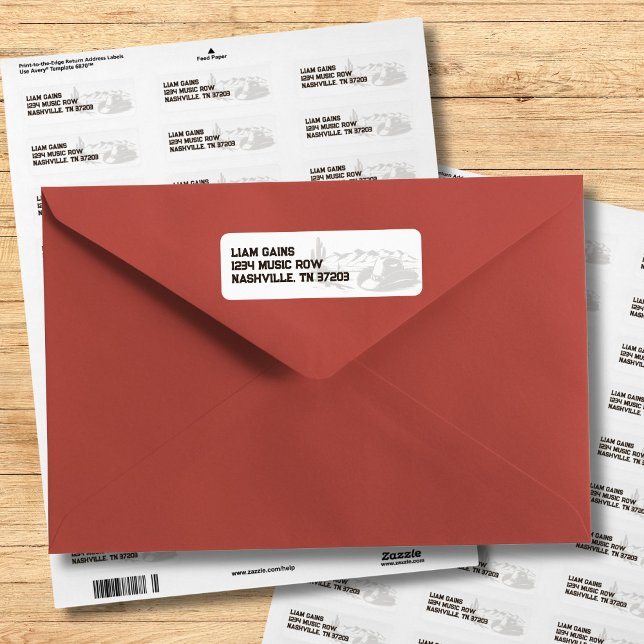 Rustikales Western-Thema Rückgabeadresse-Etikett (Vintage Last Rodeo Rustic Cowboy Bachelor Party Return Address Label)