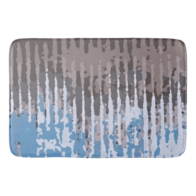 Rustikales Wetter/braunes blaues Design Badematte (Vorderseite)