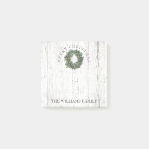 Rustikales Wetter Laurel Wreath Monogramm 3 x 3 Post-it Klebezettel