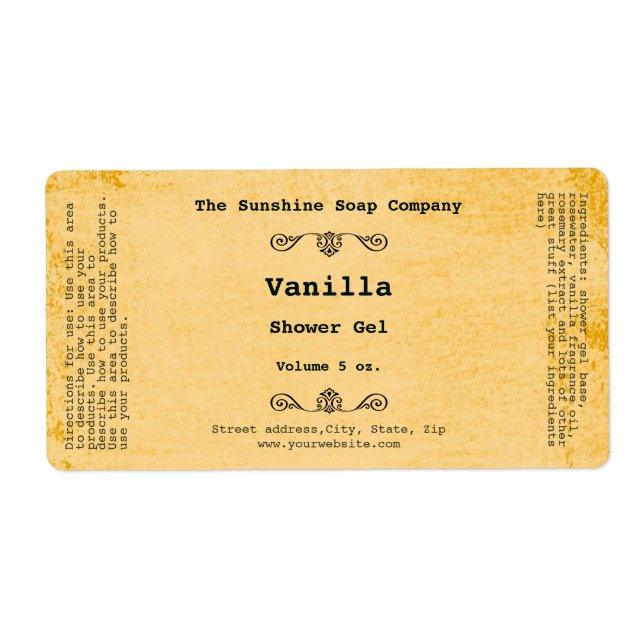 Rustikales, wetterfestes kosmetisches Etikett - 2 (Vorne)