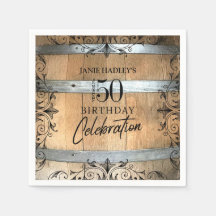 Rustikales Whiskey Barrel Birthday Paper
