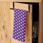 Rustikales White Polka Dots Vintag Retro Royal Lil Geschirrtuch<br><div class="desc">Custom Elegant Classic Rustic White Polka Dots Template Niedlich Kitchen & Dining / Table & Kitchen Linens / Retro / Vintag Royal Lila Kitchen Handtuch.</div>