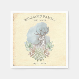 Rustikales Wiedersehen-Papier der Waldfamilie Serviette