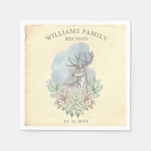 Rustikales Wiedersehen-Papier der Waldfamilie Serviette