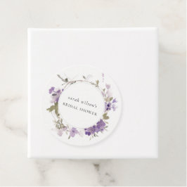 Rustikales Wiese Lilac Floral Wreath Brautparty Geschenkanhänger