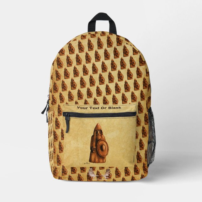 Rustikales Wiking Bedruckter Rucksack (Vorderseite)