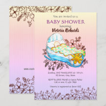 Rustikales Wildblume Baby in Cradle Baby Dusche