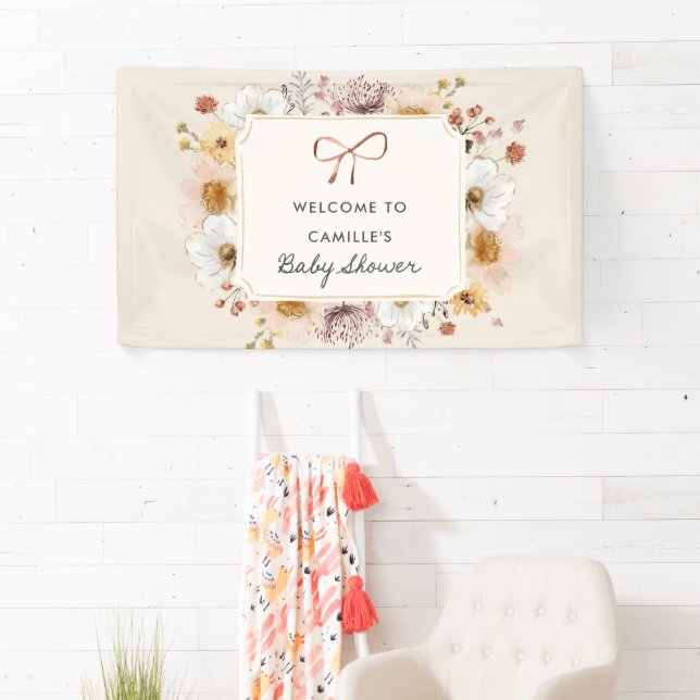 Rustikales Wildblume Garden Baby Duschbanner Banner (Insitu)
