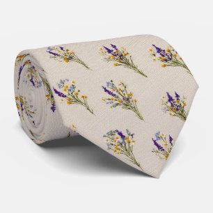Rustikales Wildblumen-Brautstrauß-Hochzeits-Outfit Krawatte