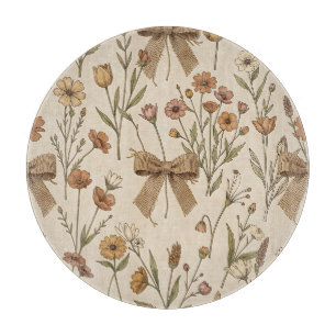 Rustikales Wildblumenbouquet mit Jute-Schleifen Vi Schneidebrett