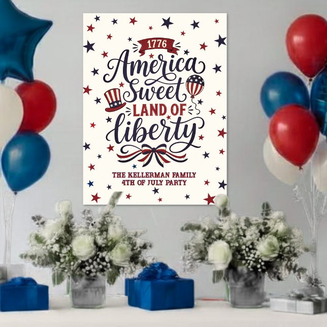 Rustikales Willkommensschild zur 4. Juli-Party Poster (Rustic 4th Of July Party Welcome Sign)