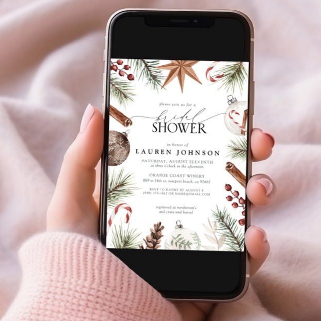 Rustikales Winter Evergreen Berry Brautparty Einladung (Von Creator hochgeladen)