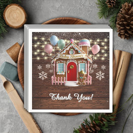 Rustikales Winter Gingerbrett Haus Babydusche Serviette