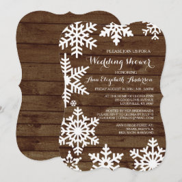 Rustikales Winter Wedding Barn Wood Brautparty Einladung