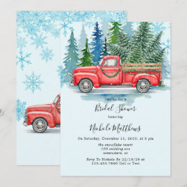 Rustikales Winter Wedding Truck Brautparty Einladung