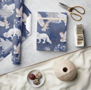Rustikales Winterfox & Weihnachtsgeschenk Geschenkpapier