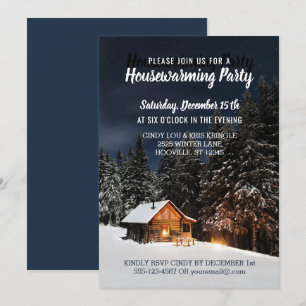 Rustikales Winterhaus Landhaus Party Einladung