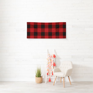 rustikales Winterlumberjack Roter Büffel kariertes Banner