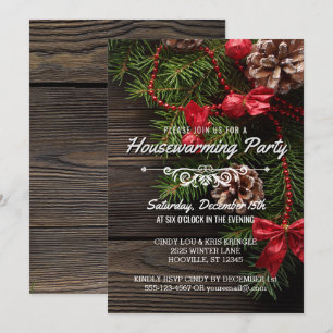 Rustikales Winterurlaub-Party Einladung
