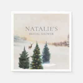 Rustikales Winterwald Brautparty Papier Napkins Serviette