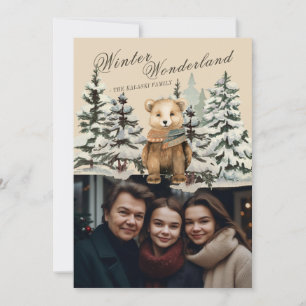 Rustikales Winterwonderland Foto Urlaub Feiertagskarte
