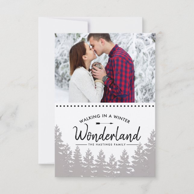 Rustikales Winterwunderland | Mountain Foto Card Einladung (Vorderseite)