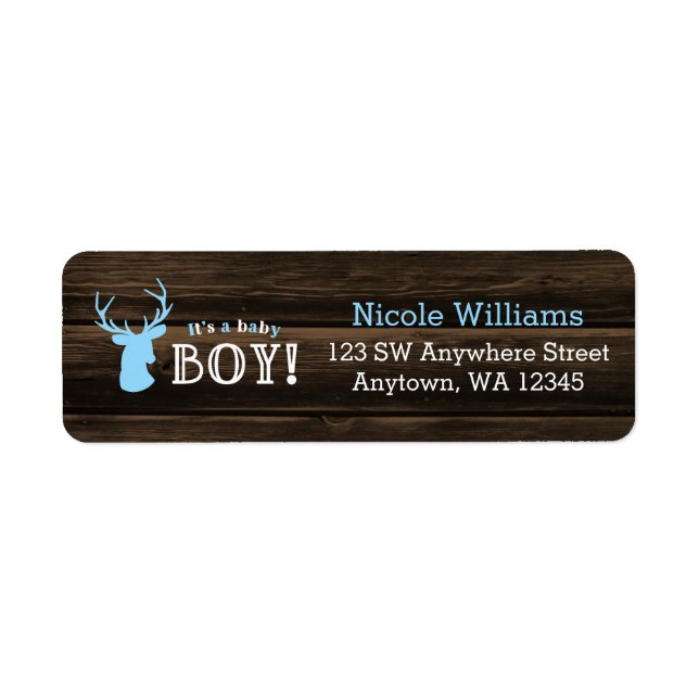 Rustikales Wood Blue Ier Boy Baby Dusche (Vorne)