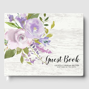 Rustikales Wood Floral Baby Brautparty Gästebuch