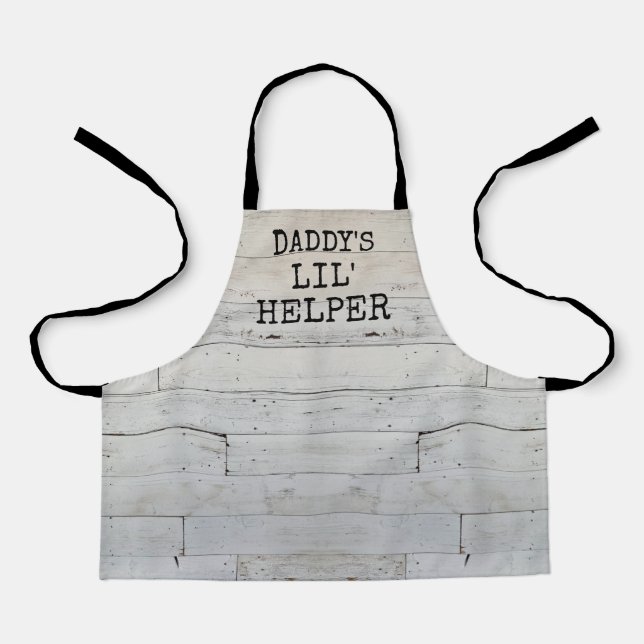 Rustikales Wood Niedlich Daddy's Little Helper Schürze (Vorderseite)