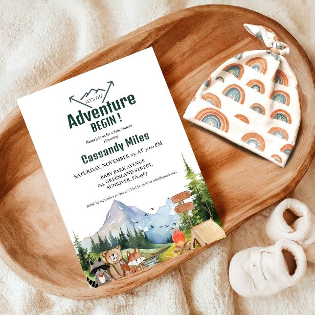 Rustikales Woodland Animals Adventure Baby Showein Einladung (Von Creator hochgeladen)