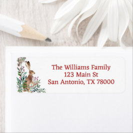 Rustikales Woodland Bunny Christmas Rücksendeadres