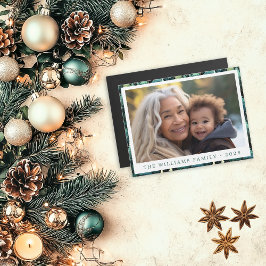 Rustikales Woodland Familienweihnachtsmagnet Foto Magnetkarte