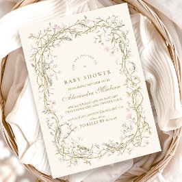 Rustikales Woodland Fern Baby Dusche Einladung