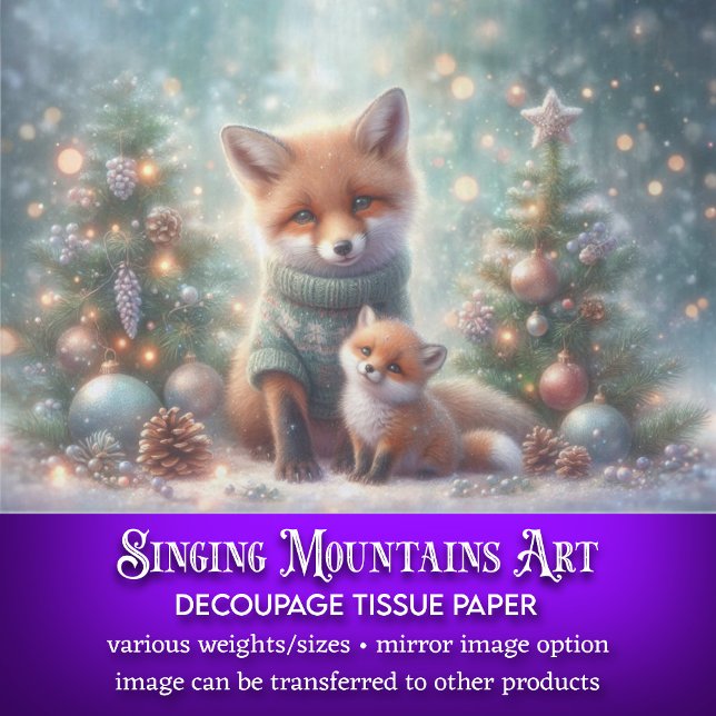 Rustikales Woodland Fox Mother & Baby Craft Design Seidenpapier (Von Creator hochgeladen)