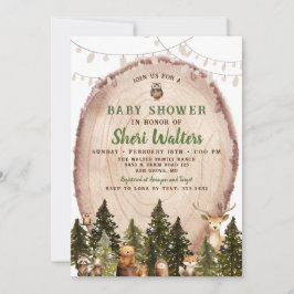 Rustikales Woodland Kinderdusche Einladung