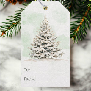 Rustikales Woodland Winter Pine Tree Chic Weihnach Geschenkanhänger