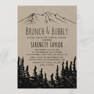 Rustikales Woodsy Mountain Brunch & Bubbly Einladung