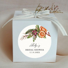 Rustikales Xmas Brautparty Gefallen Runder Aufkleber