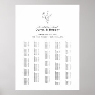 Rustikales zartes Alphabetisches Hochzeitssymbol Poster