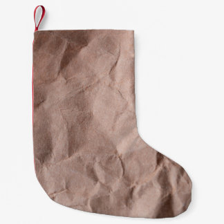 Rustikales zerbrochenes Papier Kleiner Weihnachtsstrumpf